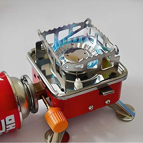 Travelling Stove-Portable Square-Shaped Camping Folding Furnace Travelling Stainless Steel Cooking Stove with Storage Bag